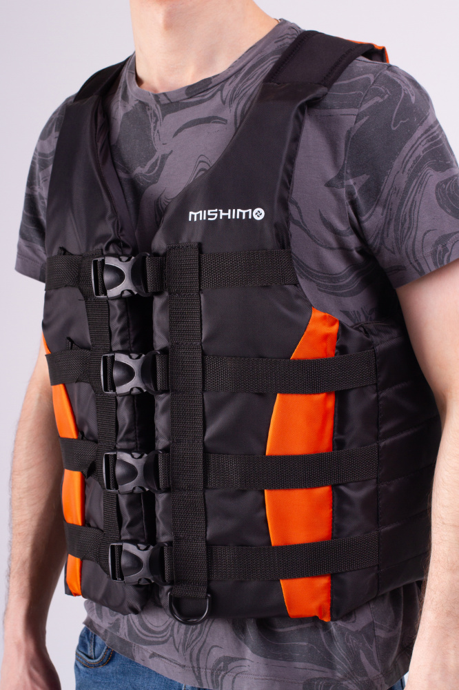 Жилет спасательный MISHIMO PRO Премиум качества Черно-оранжевый в Анапе