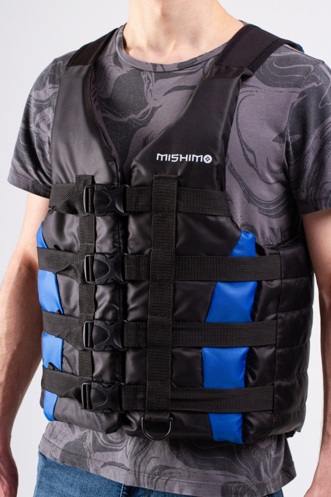 Жилет спасательный MISHIMO PRO Премиум качества Черно-синий в Анапе