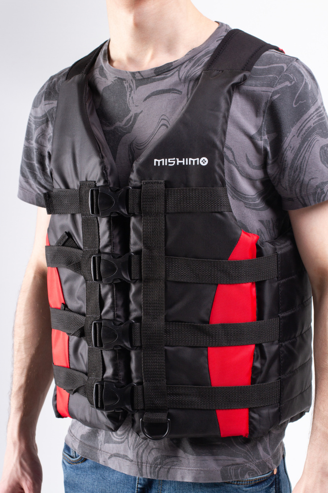 Жилет спасательный MISHIMO PRO Премиум качества Черно-красный в Анапе