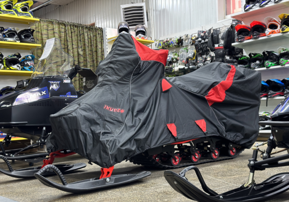 Чехол транспорт. снегохода IKUDZO HUNTER черно-красный Оксфорд ПРЕМИУМ качества с лого IKUDZO в Анапе