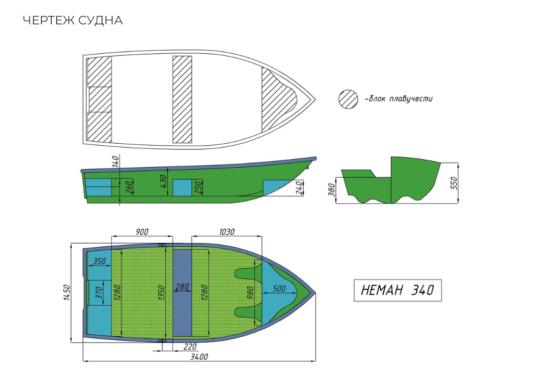 Стеклопластиковая лодка Neman-340 (тримаран) в Анапе
