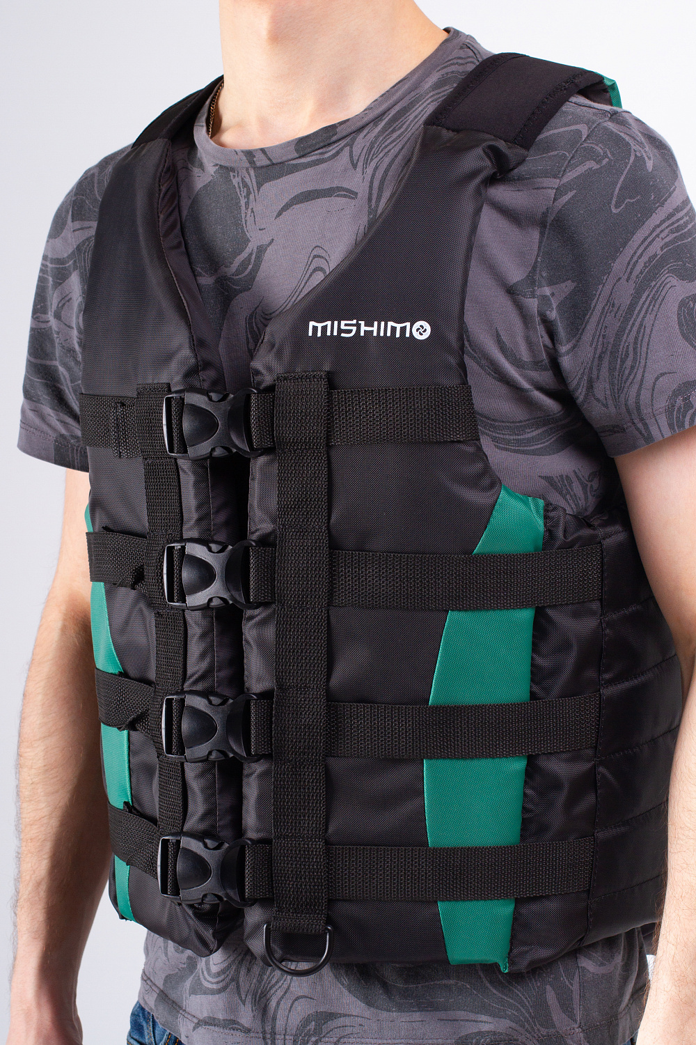 Жилет спасательный MISHIMO PRO Премиум качества Черно-зеленый в Анапе