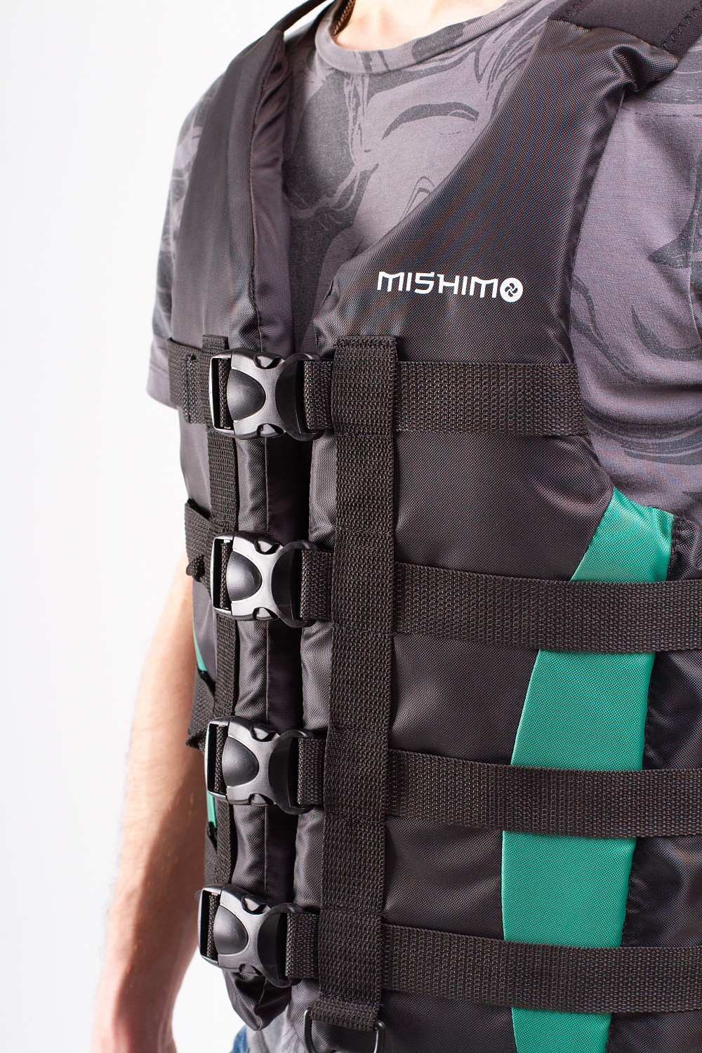 Жилет спасательный MISHIMO PRO Премиум качества Черно-зеленый в Анапе